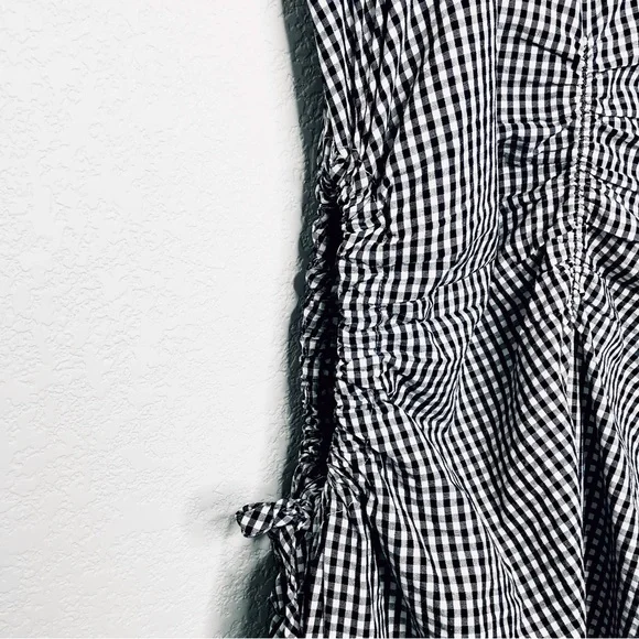 TOIT VOLANT Jurancon Dress Black & White Gingham Midi Sleeveless - Picture 11 of 16